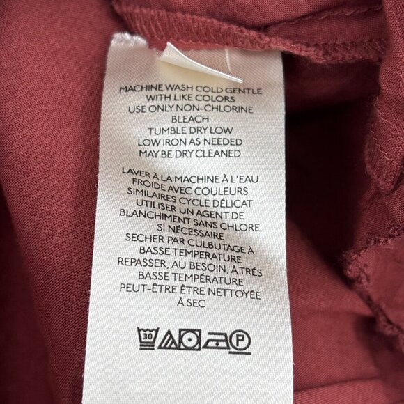 Anthropologie Eula Pintuck Mini Skirt Size M Rust Red Cotton Pleated Lined - Picture 9 of 10